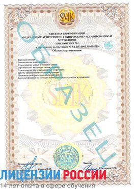 Образец сертификата соответствия (приложение) Дальнегорск Сертификат ISO 14001